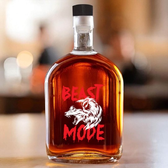 Wolf pack predator wild lonely animal moon Whiskey Bottles