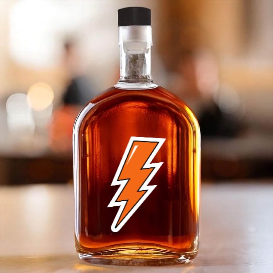 Lightning Bolt, orange lightning, electric Whiskey Bottles