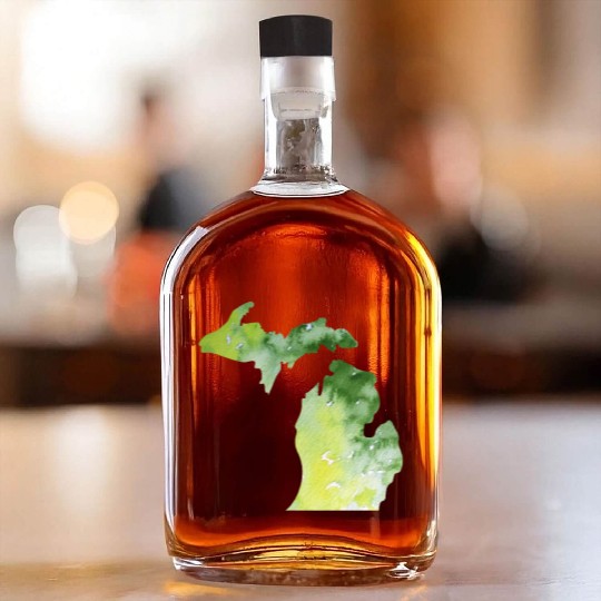 Watercolor Michigan Whiskey Bottles Proud Michigander Art