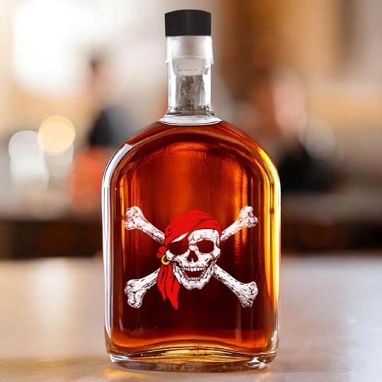 Pirate Skull Crossbones Whiskey Bottles