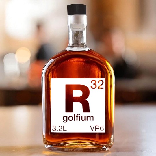 R32 Periodic Table Mk4 Mk5 GTI Golf Whiskey Bottles