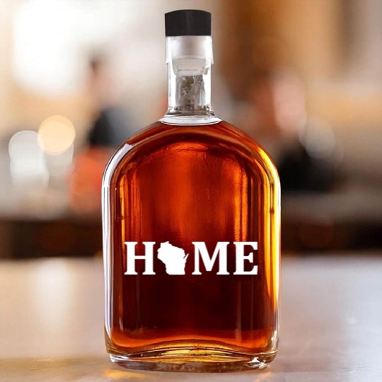 Wisconsin Is Home USA State Pride Whiskey Bottles