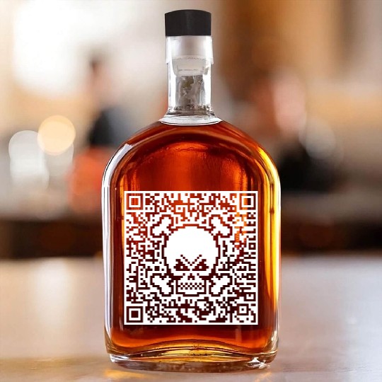 Skull And Crossbones (Quick Response Code / NEG) Whiskey Bottles