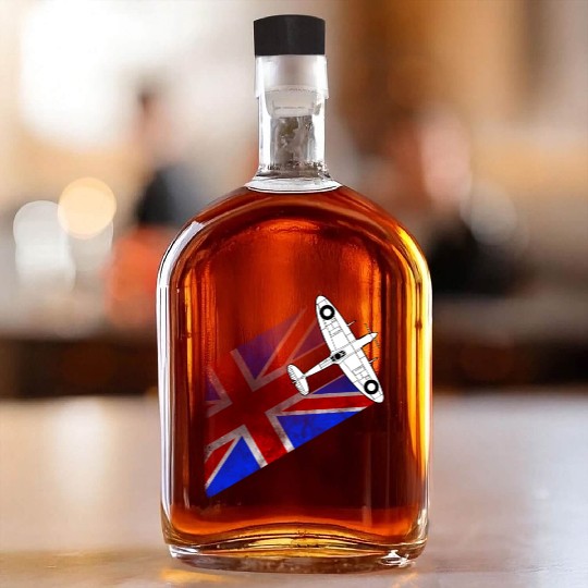 Spitfire UK Flag Mk.1 RAF British WWII Whiskey Bottles