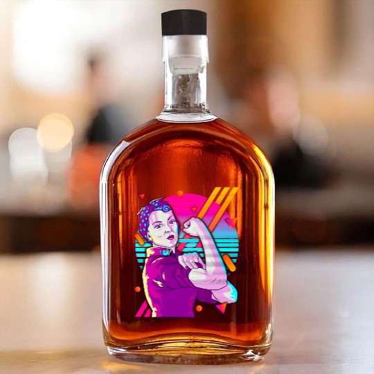 Rosie The Riveter Vaporwave Whiskey Bottles
