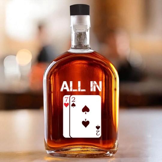 Poker Card Game All In Gift Poker Player 7 2 Whiskey Bottles