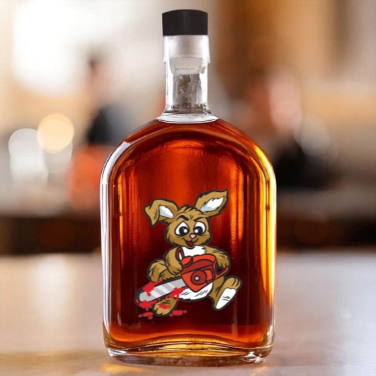 BAD BUNNY WITH CHAINSAW Whiskey Bottles