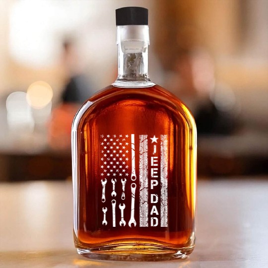 Jeep Dad American Flag Whiskey Bottles