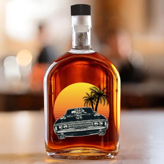 Muscle Car Sunset Whiskey Bottles