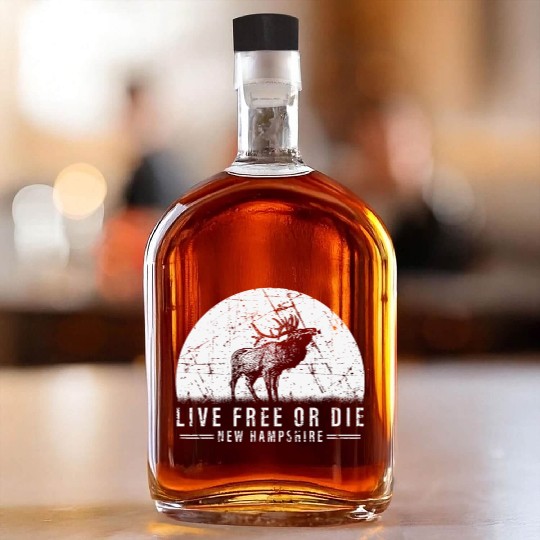 Live Free or Die New Hampshire Hiking Whiskey Bottles
