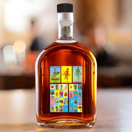 Loteria Mexican Whiskey Bottles