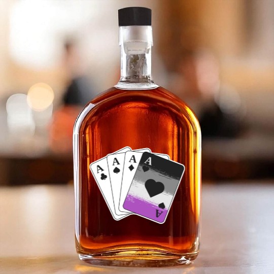 Ace Asexual Pride Gifts Playing Card LGBTQ Pride Whiskey Bottles