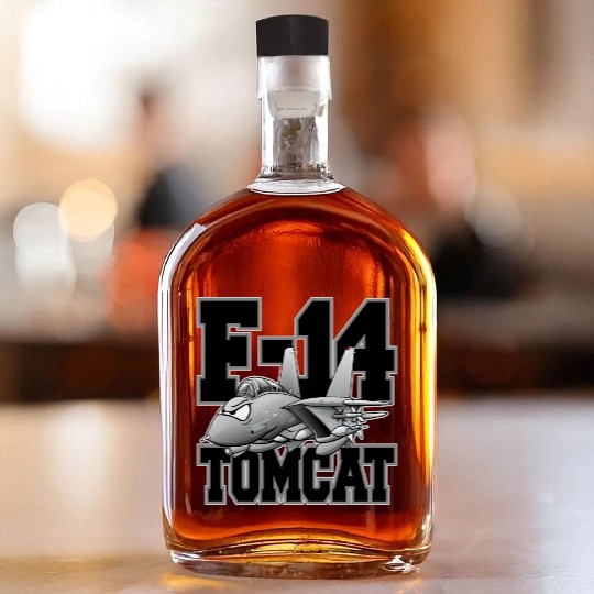 F-14 Tomcat Military Fighter Jet Aircraft Cartoon Whiskey Bottles