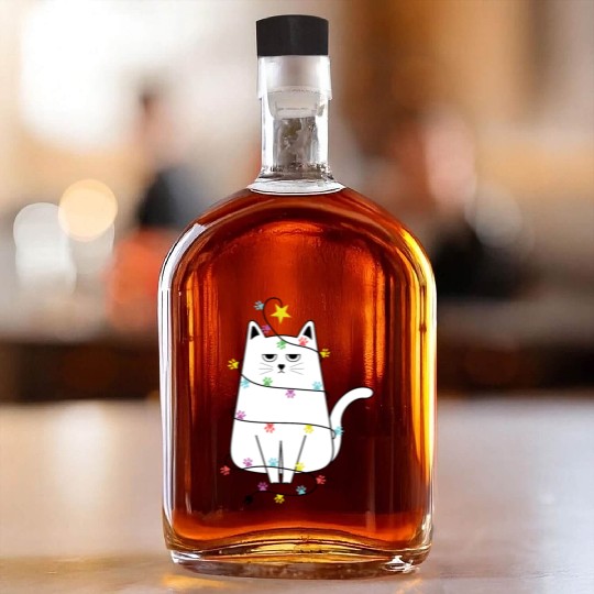 Grumpy Christmas Cat, Funny cat Women’s Christmas Whiskey Bottles