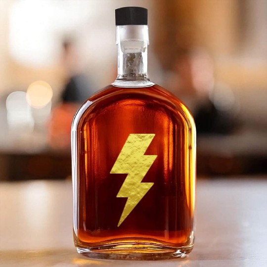 Lightning Bolt Whiskey Bottles Gold Printed Top
