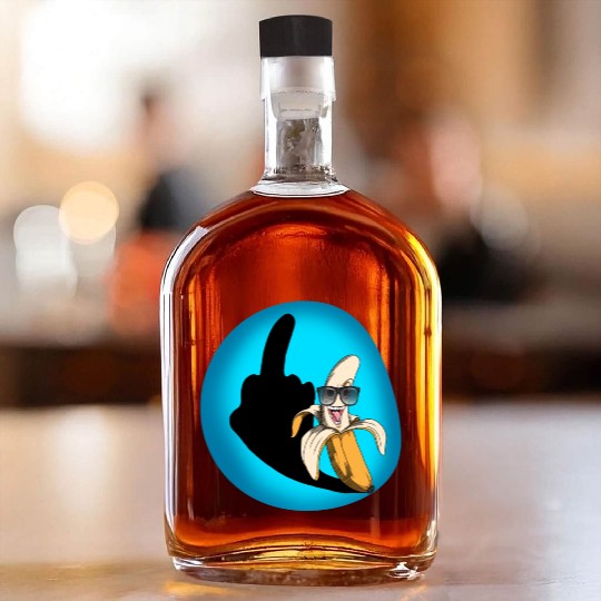 Dirty joke middle finger banana halloween shadow Whiskey Bottles