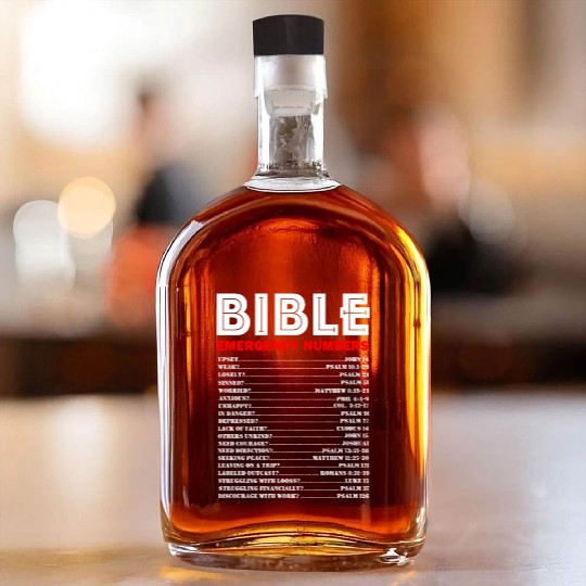 Emergency Bible Numbers Whiskey Bottles