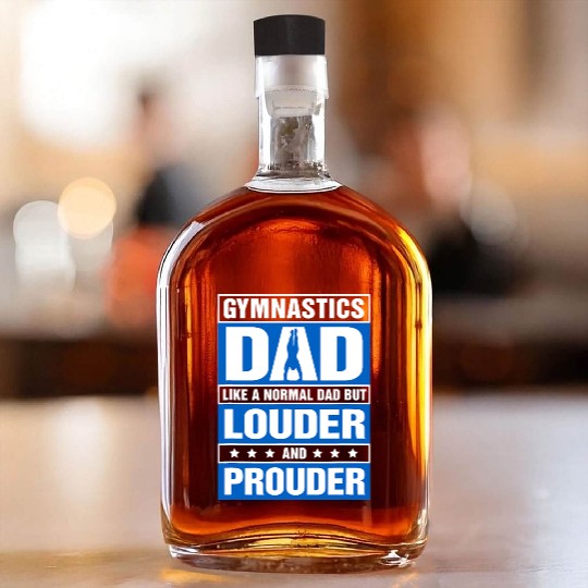Mens Gymnastics Dad Louder And Prouder Sport Daddy Whiskey Bottles