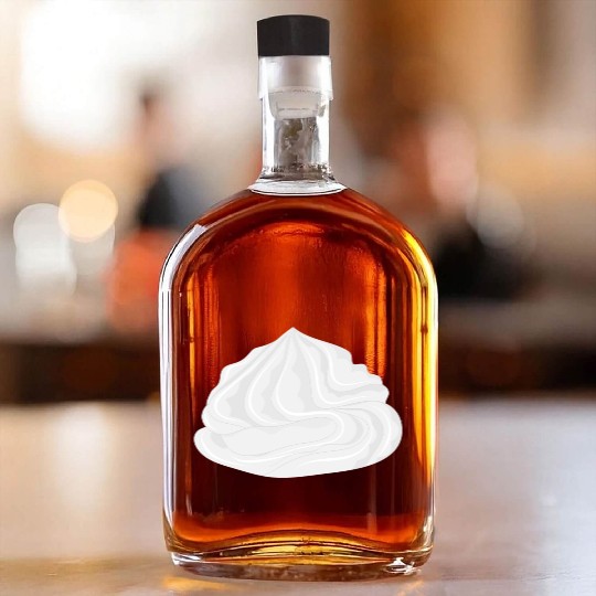 snow-white delicious whipped cream for garnish Whiskey Bottles