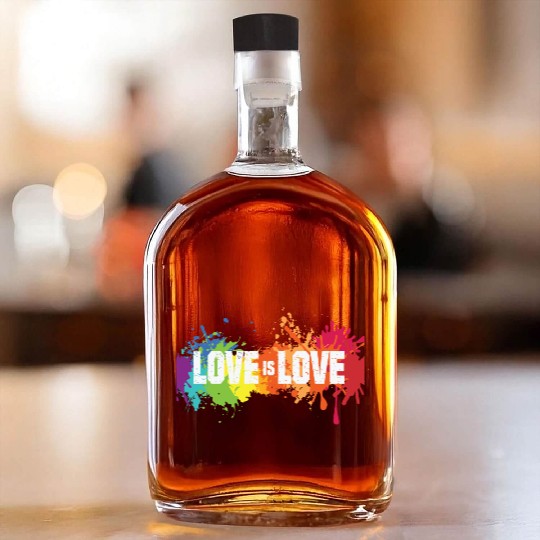 Love is love LGBTQ gay pride Whiskey Bottles
