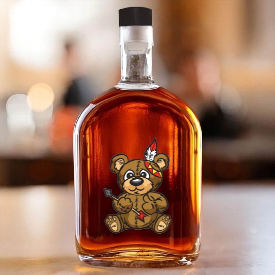 Indian Teddy Bear with Jewelry and Arrow Whiskey Bottles