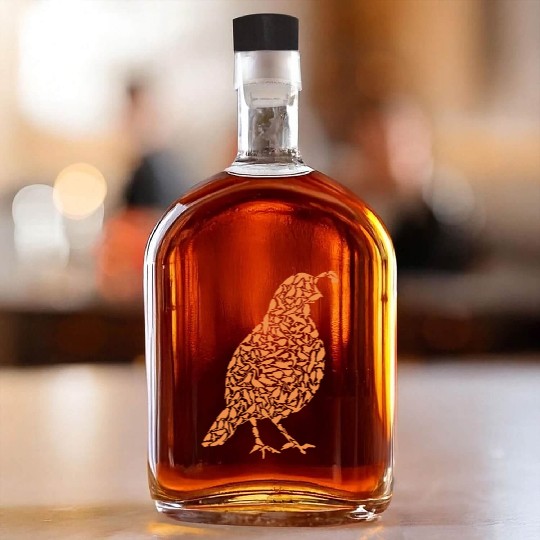 Quail farmer gift ornamental bird Whiskey Bottles