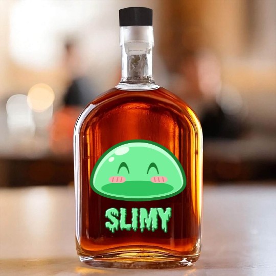 Cute Green Dungeon Slime Monster Weird Anime Whiskey Bottles