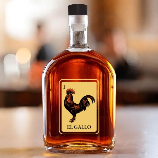 Mexican El Gallo Lottery Traditional Rooster Bingo Whiskey Bottles