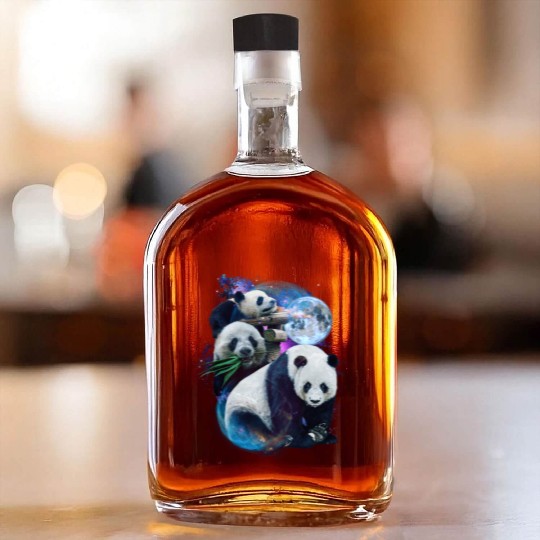 3 Moon Panda Funny Sichuan Bamboo Bear Animal Love Whiskey Bottles