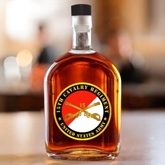 Army 15th Cavalry Regiment US Army w Cav Branch Whiskey Bottles