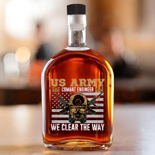 Vintage US Army Combat Engineer 12B Military Pride Whiskey Bottles