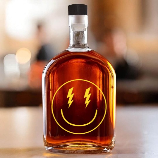 Lightning Smiley Face Emoticon Happy Face Smileyhi Whiskey Bottles