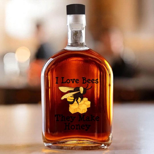 I Love Bees Honey Bee Beekeeping Beekeeper Whiskey Bottles