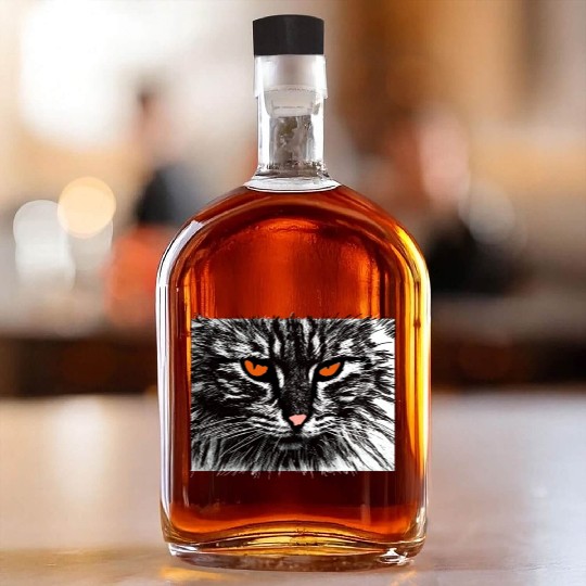 funny cat face Whiskey Bottles