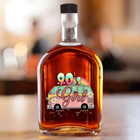 90 s girl sublimation Whiskey Bottles