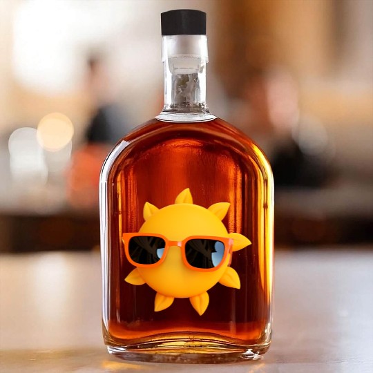 Sun 3d summer yellow nature Whiskey Bottles