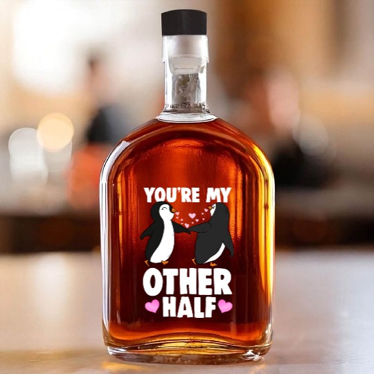 You're My Other Half Penguin Whiskey Bottles