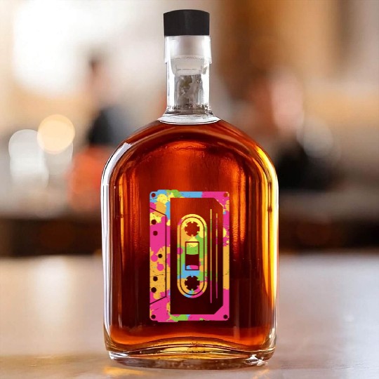 Colorful Retro Cassette Tape Whiskey Bottles