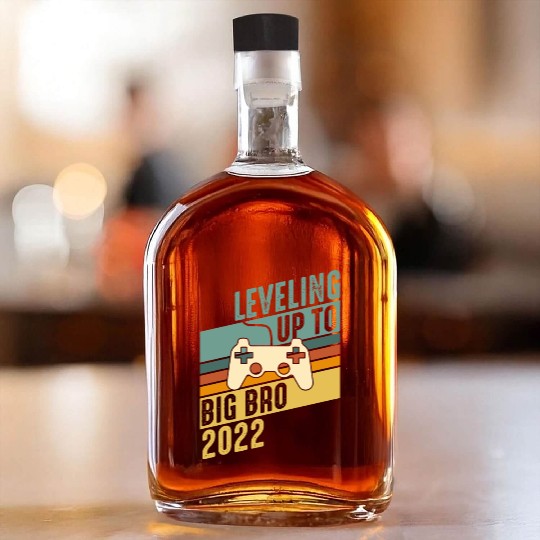 Level up Big Brother 2022 Baby Gamer Boy Baby Whiskey Bottles
