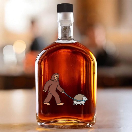 Bigfoot Sasquatch Walking Hedgehog Whiskey Bottles