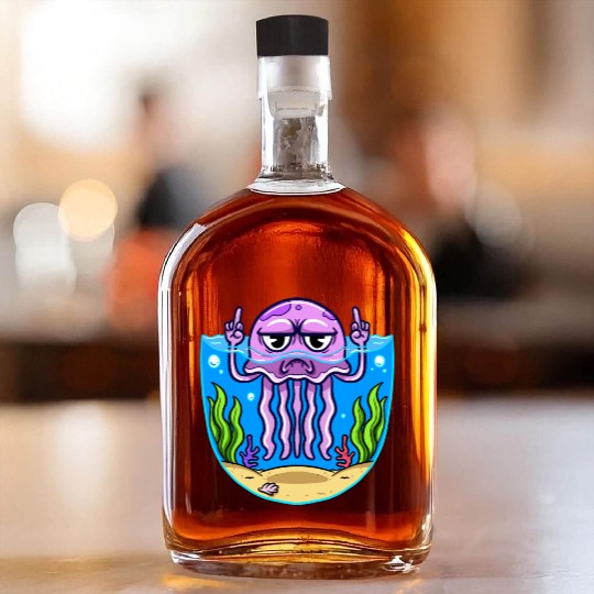 Jelly Fish Middle Finger Jellyfish Whiskey Bottles