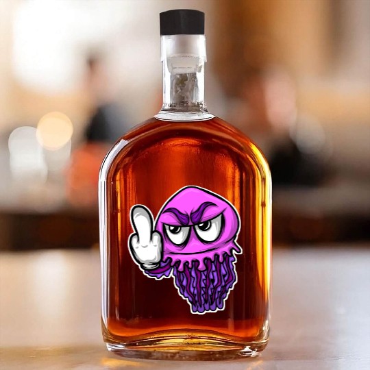 Jelly Fish Middle Finger Jellyfish Whiskey Bottles
