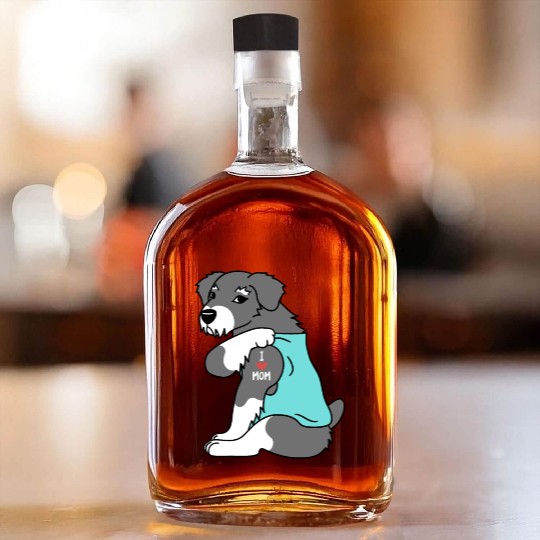 I Love Mom Tattoo Schnauzer Whiskey Bottles