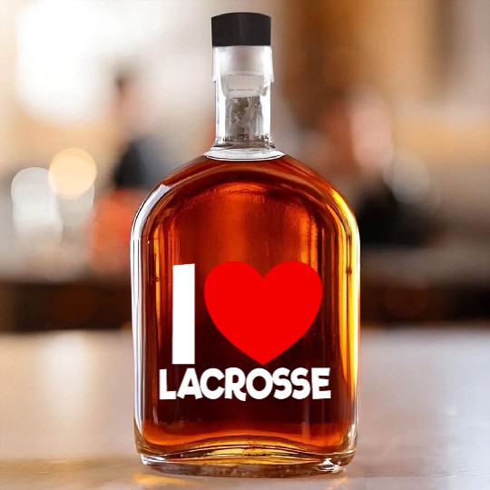 I Love Lacrosse Red Heart Lacrosse Lover Lacrosse Whiskey Bottles