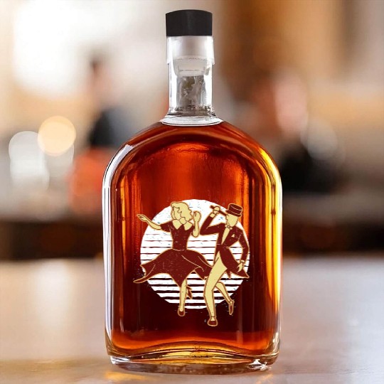 Vintage Dance design 3 Whiskey Bottles