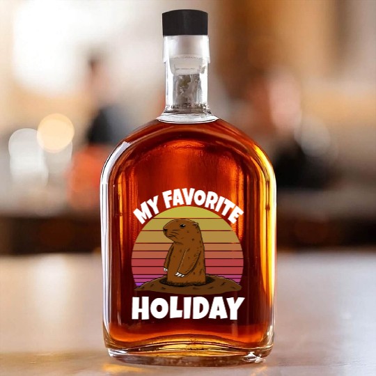 My Favourite Holiday Groundhog Whiskey Bottles