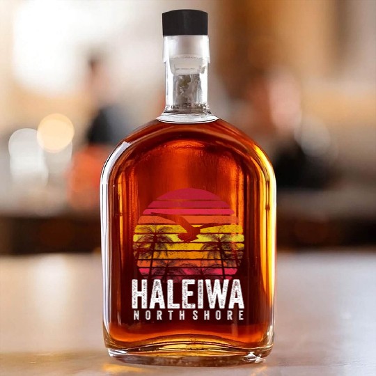 Haleiwa Hawaii HI North Shore Sunset Surf Surfing Whiskey Bottles