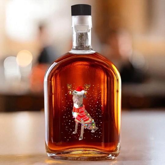 Pitbull Reindeer Christmas Light Whiskey Bottles