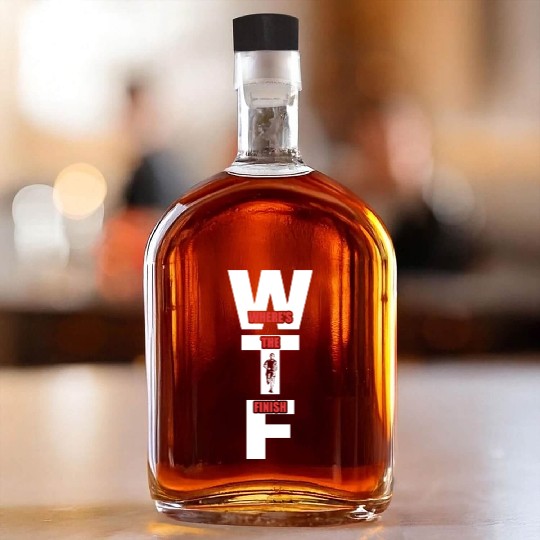 WTF Where's The Finish - Running Runner Whiskey Bottles
