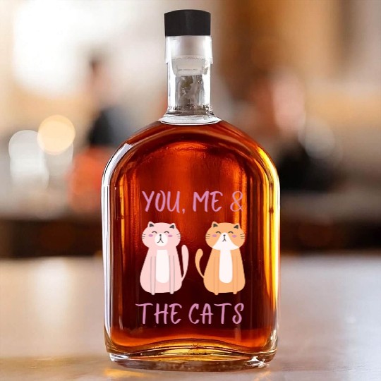 ask me about my cat funny cat Whiskey Bottles